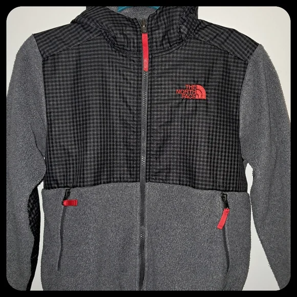The North Face TNF Denali Polartec Fleece Boys Youth Hooded Full Zip Jacket M